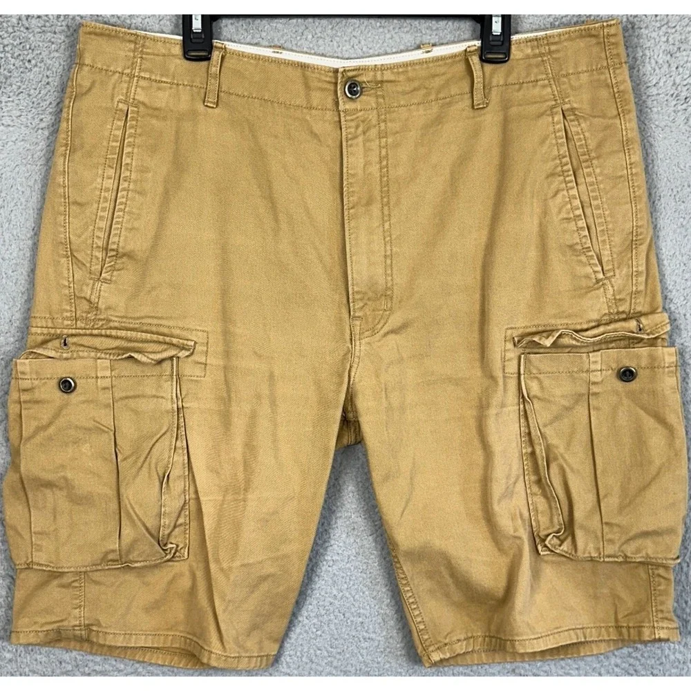 Levis Shorts Mens 38 Tan Cargo Utility Workwear Casual Outdoor Flat Front Pocket